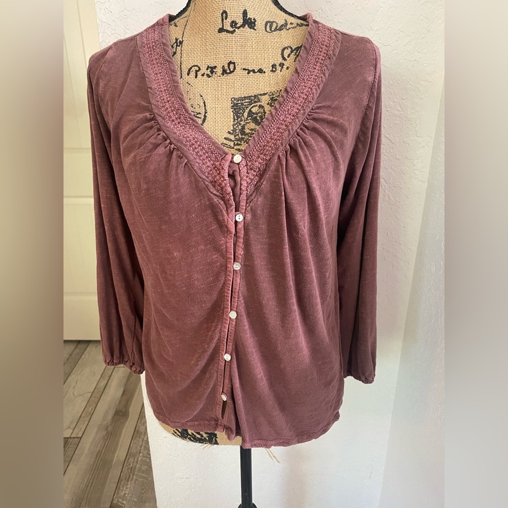 Lucky Brand V-Neck Blouse